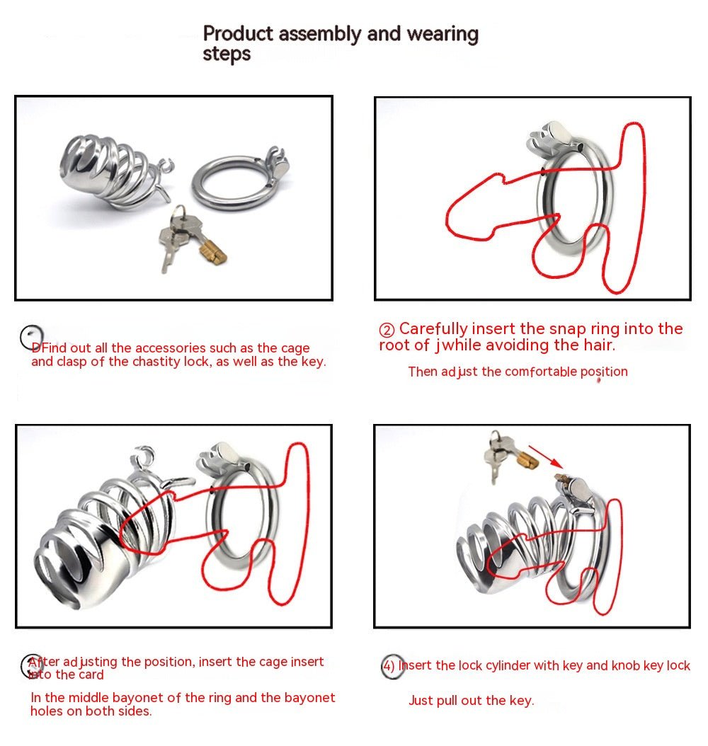 Short Stainless Steel Chastity Lock Men’s Ring Lock Adult Toy
