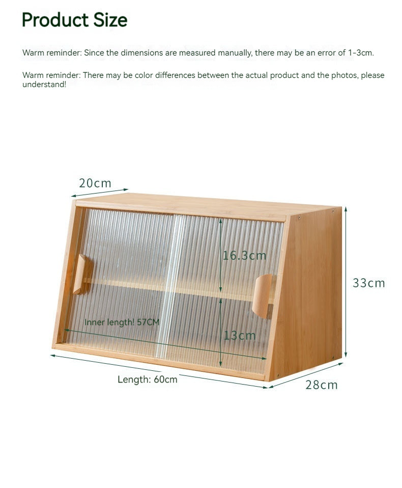 Japanese-Style Small Glass Kitchen Storage Cabinet Solid Wood Home Organizer