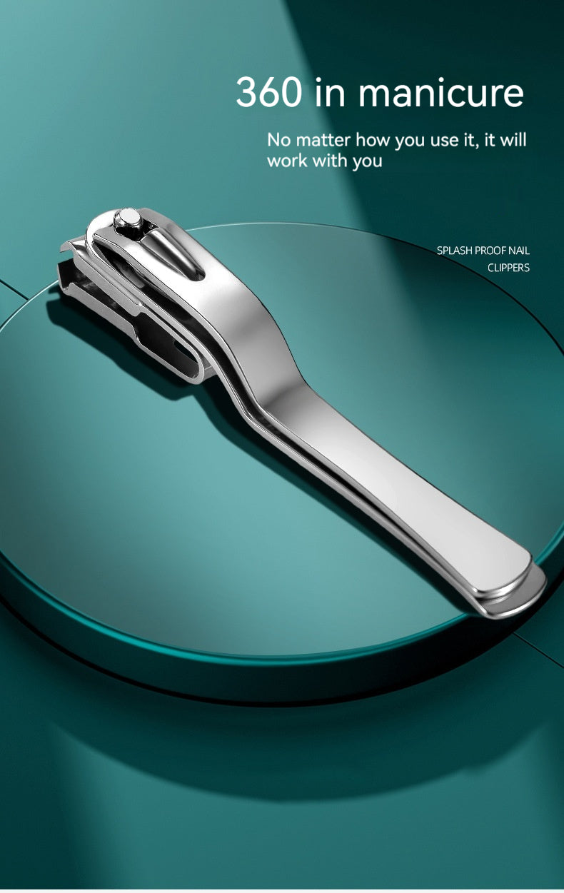 Large Opening Stainless Steel Nail Clippers - Household Portable 360° Rotating