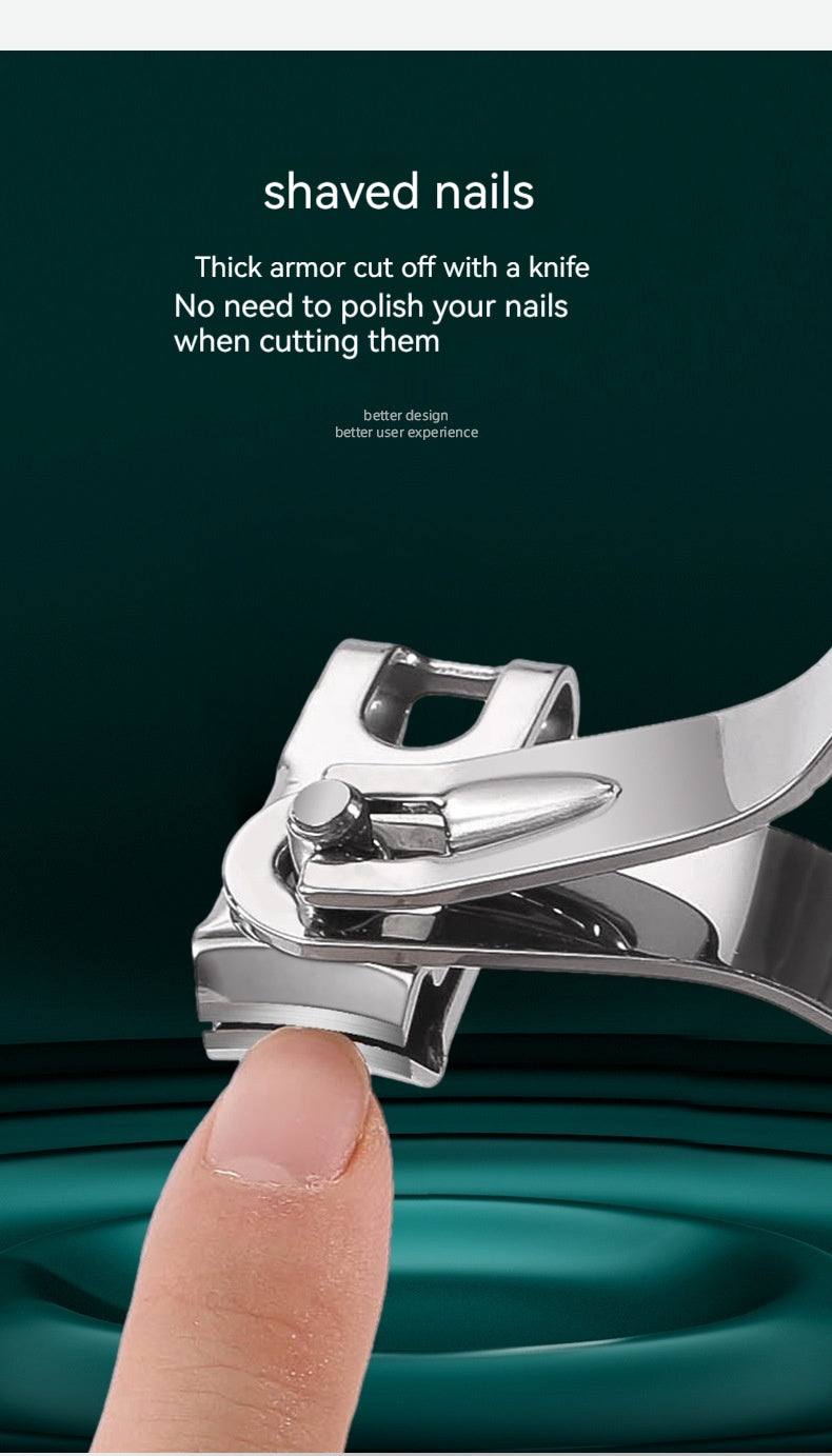 Large Opening Stainless Steel Nail Clippers - Household Portable 360° Rotating
