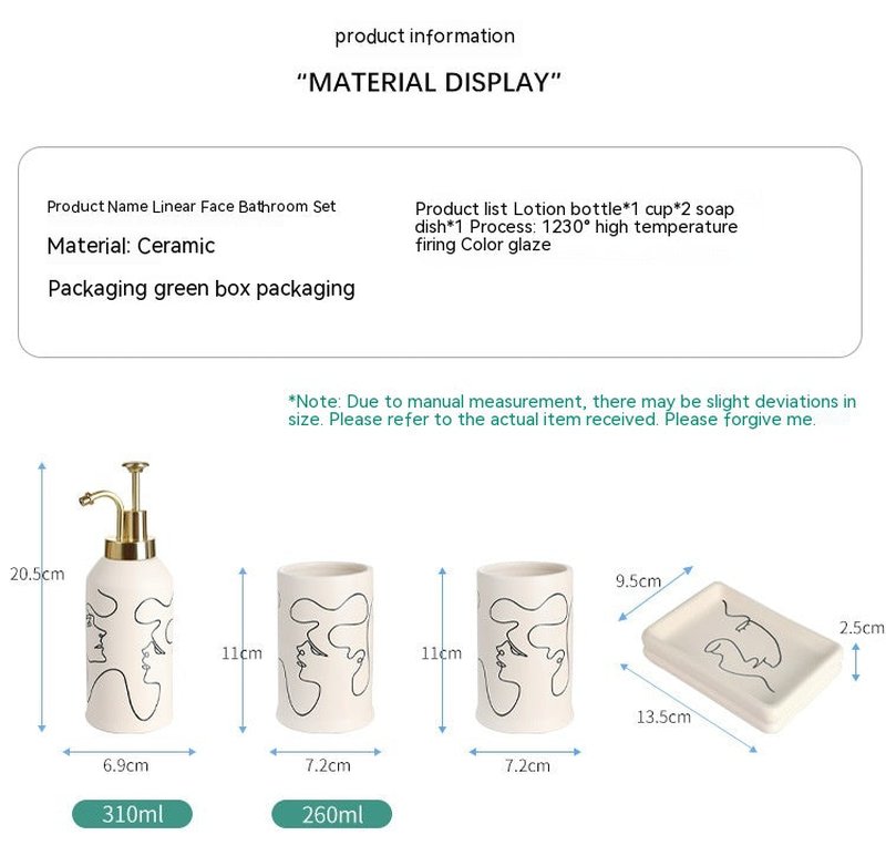 Ceramic Mouthwash Cup and Toothbrush Holder Set - White Bathroom Accessory