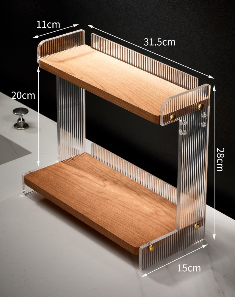 Multifunctional Bathroom Countertop Acrylic Storage Shelf - Removable & Moisture-Proof