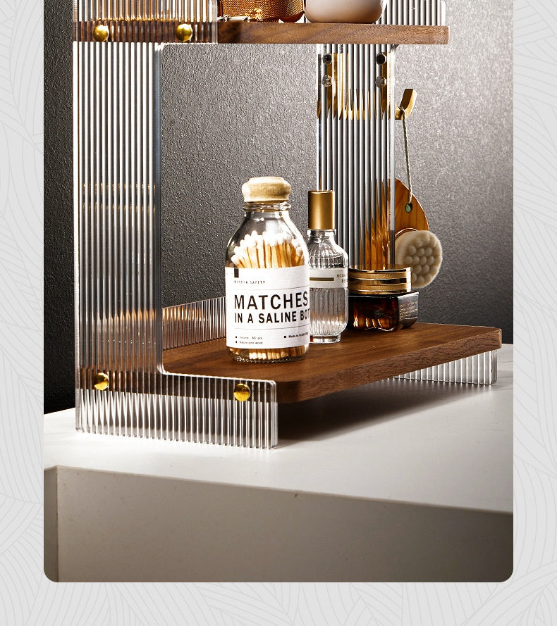 Multifunctional Bathroom Countertop Acrylic Storage Shelf - Removable & Moisture-Proof