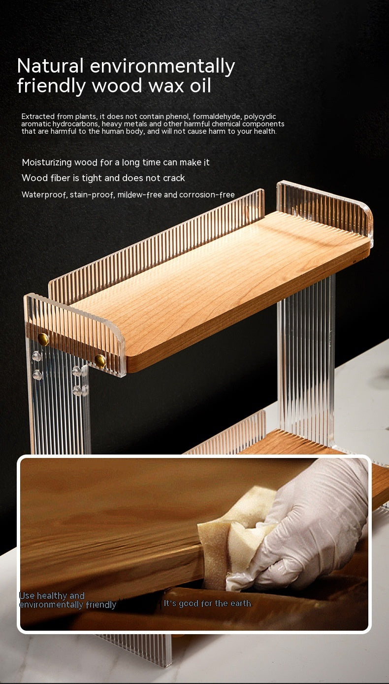 Multifunctional Bathroom Countertop Acrylic Storage Shelf - Removable & Moisture-Proof