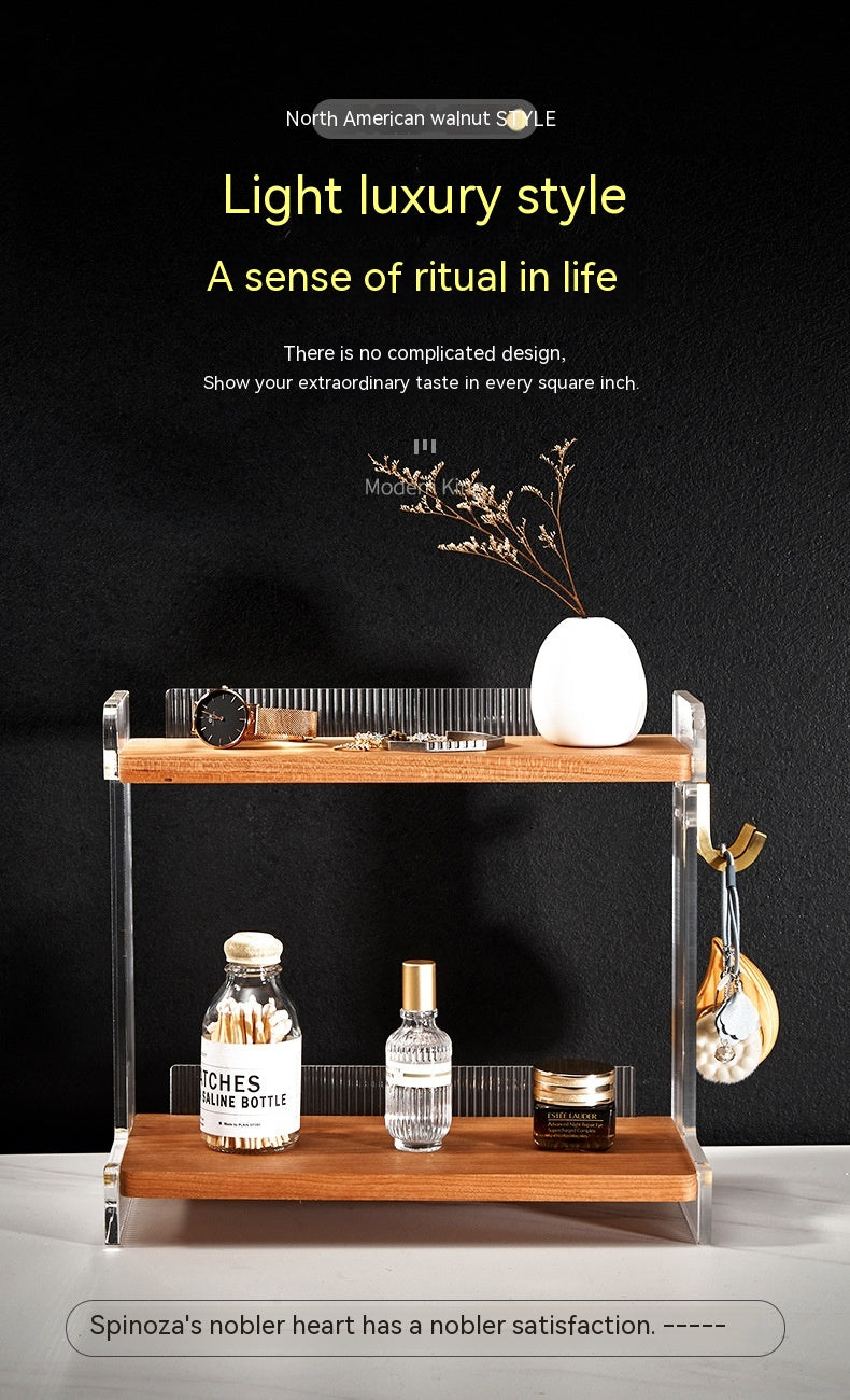 Multifunctional Bathroom Countertop Acrylic Storage Shelf - Removable & Moisture-Proof
