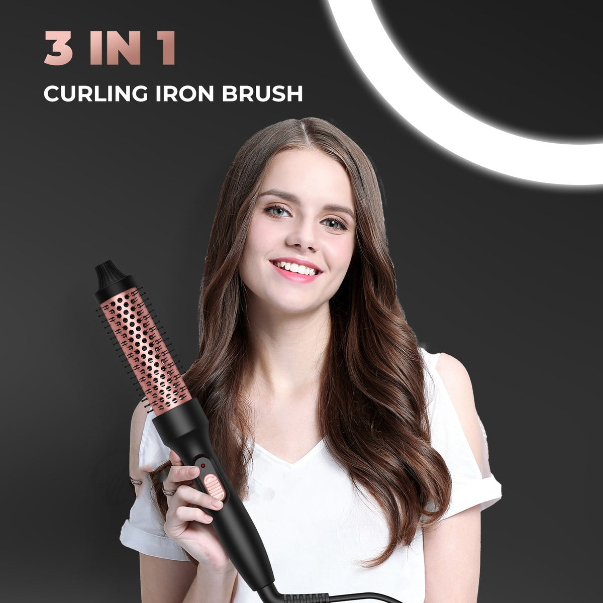 Hot Air Hair Dryer Brush Curling Iron Straightener - High Power Multi-Function Styling Tool