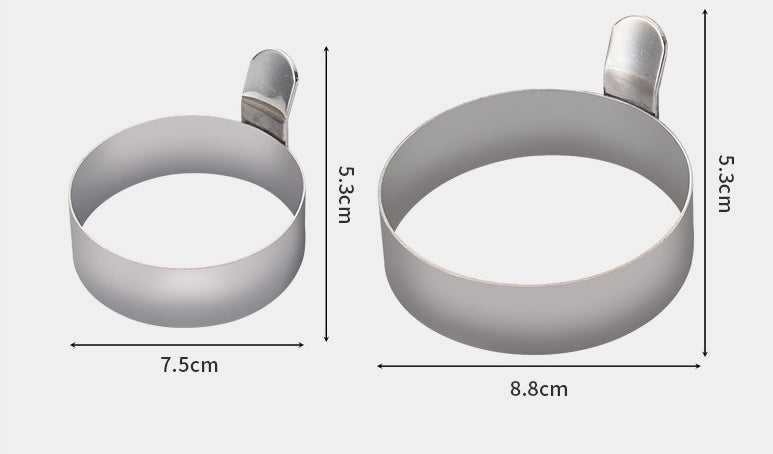 Stainless Steel Round Egg Frying Pan Baking Mold - Large & Small Sizes