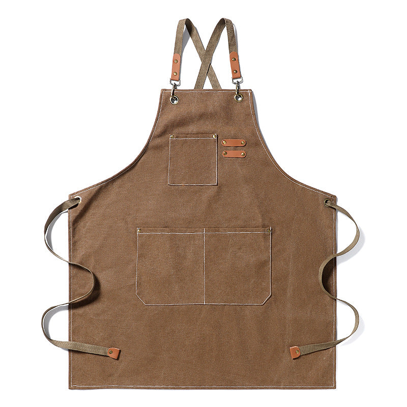 Thickened Canvas Jean Apron for Kitchen & Household Use - Multiple Colors