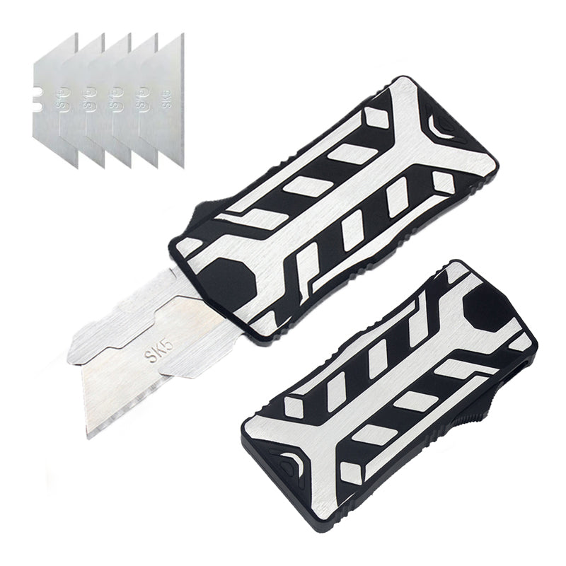 Retractable Multi-Purpose Aluminum Knife with 5 Spare Blades