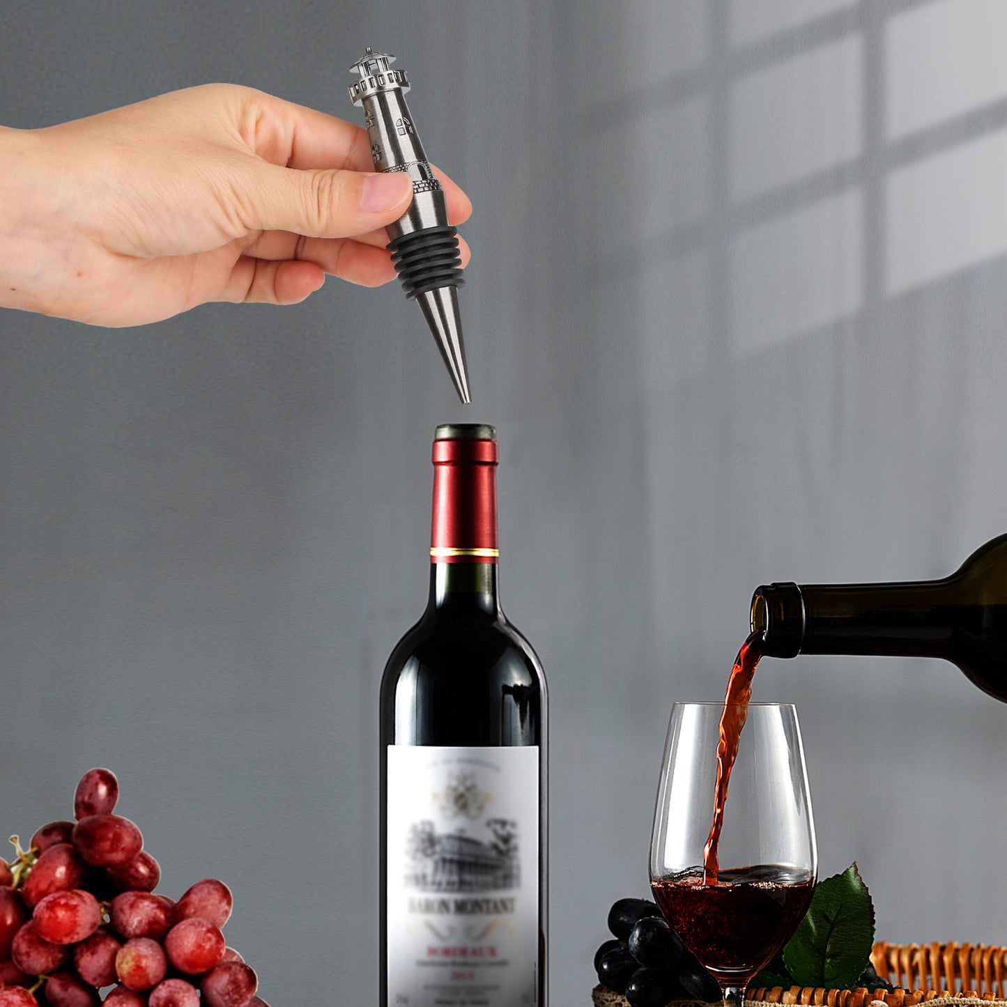 Creative Lighthouse Wine Stopper - Retro Zinc Alloy Wine Preserver