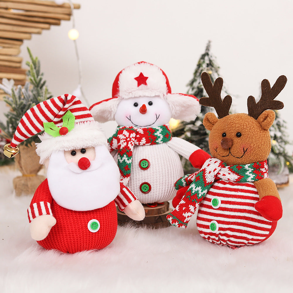 Christmas Plush Doll Puff Bag - Holiday Decor Storage Box