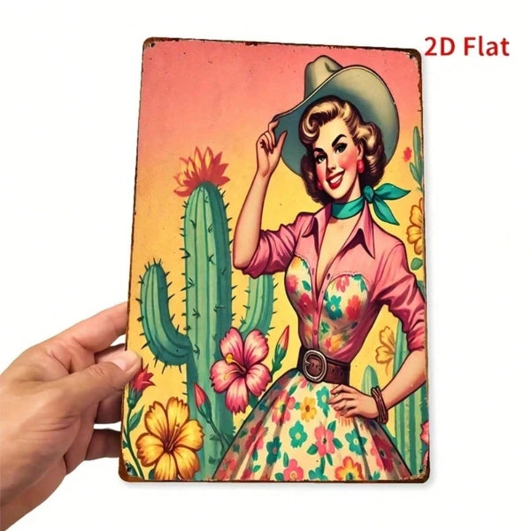 Metal Tin Wall Decoration - 20 cm x 20 cm Artistic Design