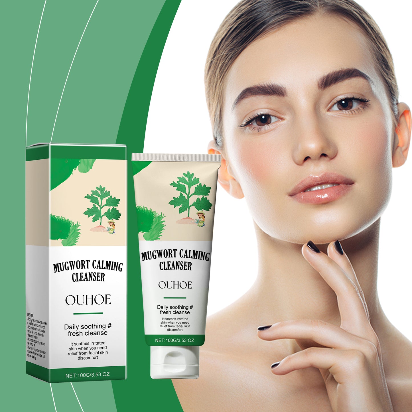 Mugwort Calming Facial Cleanser - Hydrating & Pore Clearing Face Wash