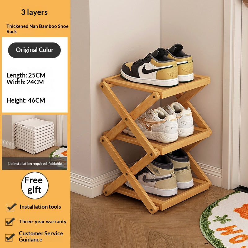 Foldable Shoe Rack for Entryway Space Saving No Assembly Needed