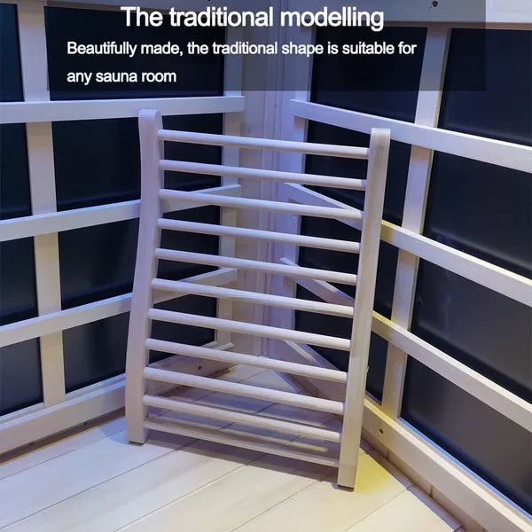 Sauna Backrest - Hemlock Wood Round Stick Design for Comfort