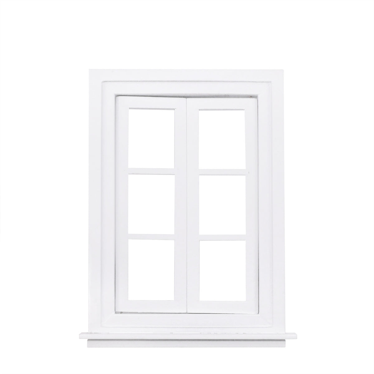 Mini Dollhouse Model Can with 6 Windows - White Home Decor Accessory