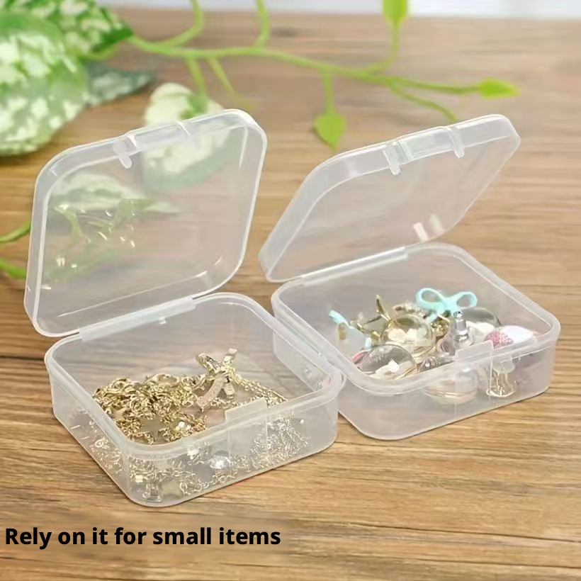 Jewelry Storage Box - Transparent Organizer Case for Rings & Earrings, 7.5 x 5 x 1.5 cm