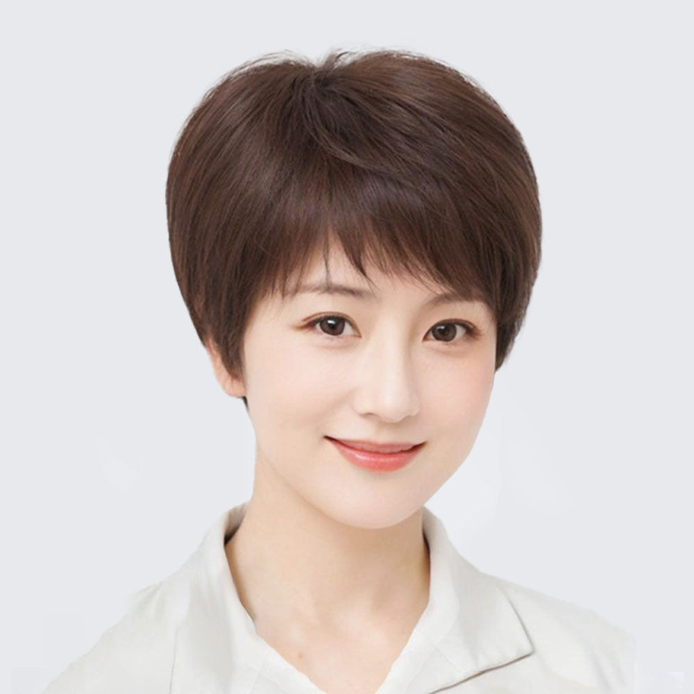 Women's Short Synthetic Wig Breathable & Easy to Style - Natural & Dark Brown