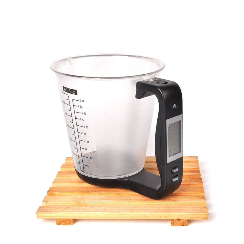 Electronic Measuring Cup and Kitchen Scale - Multifunctional Meal Scale, Battery Operated, Black