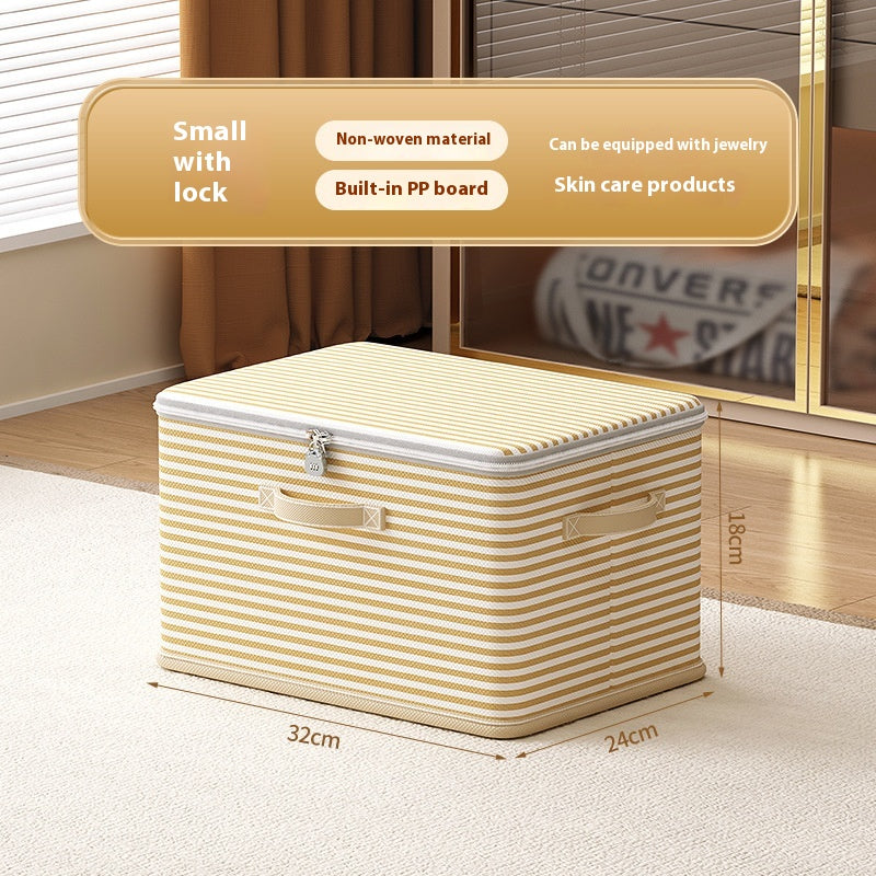 Large Lockable Clothes Storage Box with Handles for Home Organization