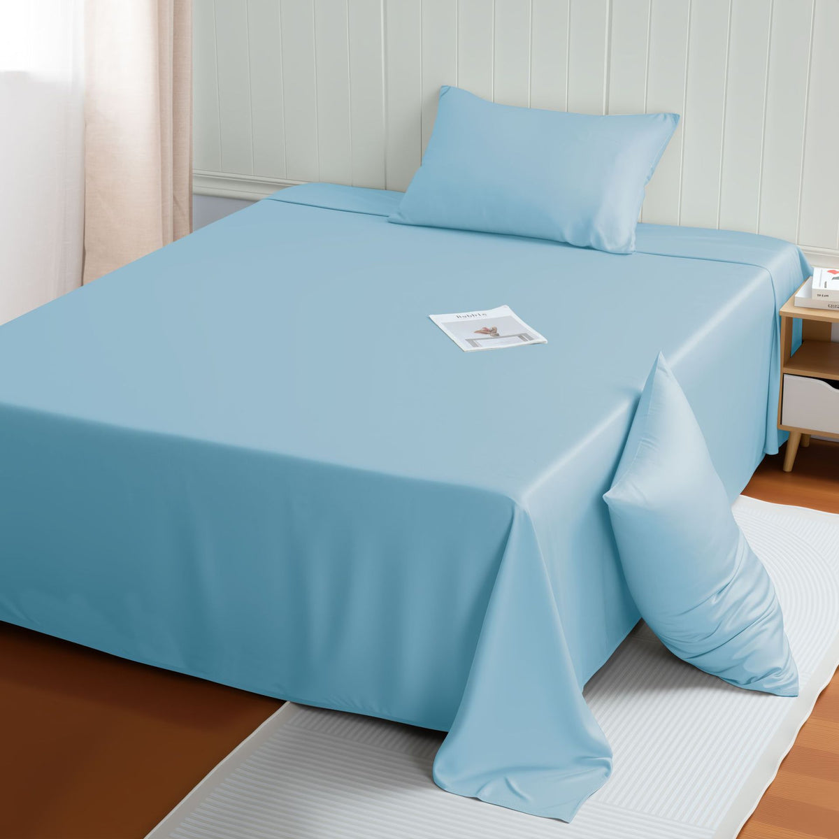 High-End Solid Color Bamboo Fiber Bed Sheet for Summer Sleep