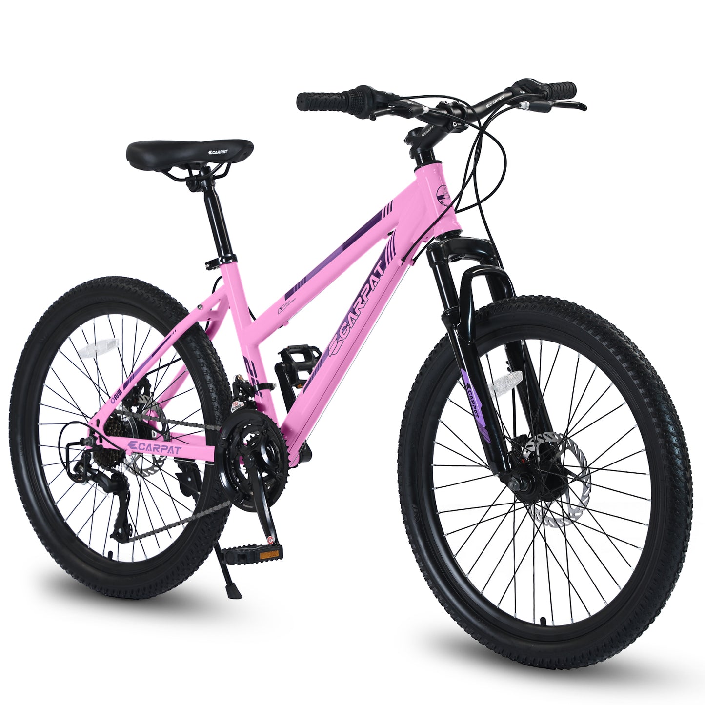 24-Inch Mountain Bike for Teenagers - Shimano 21 Speeds, Dual Disc Brakes
