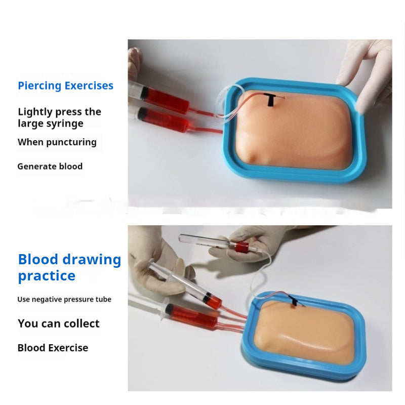 Blood Collection Practice Skin Mold for Medical Training - Silicone & Plastic