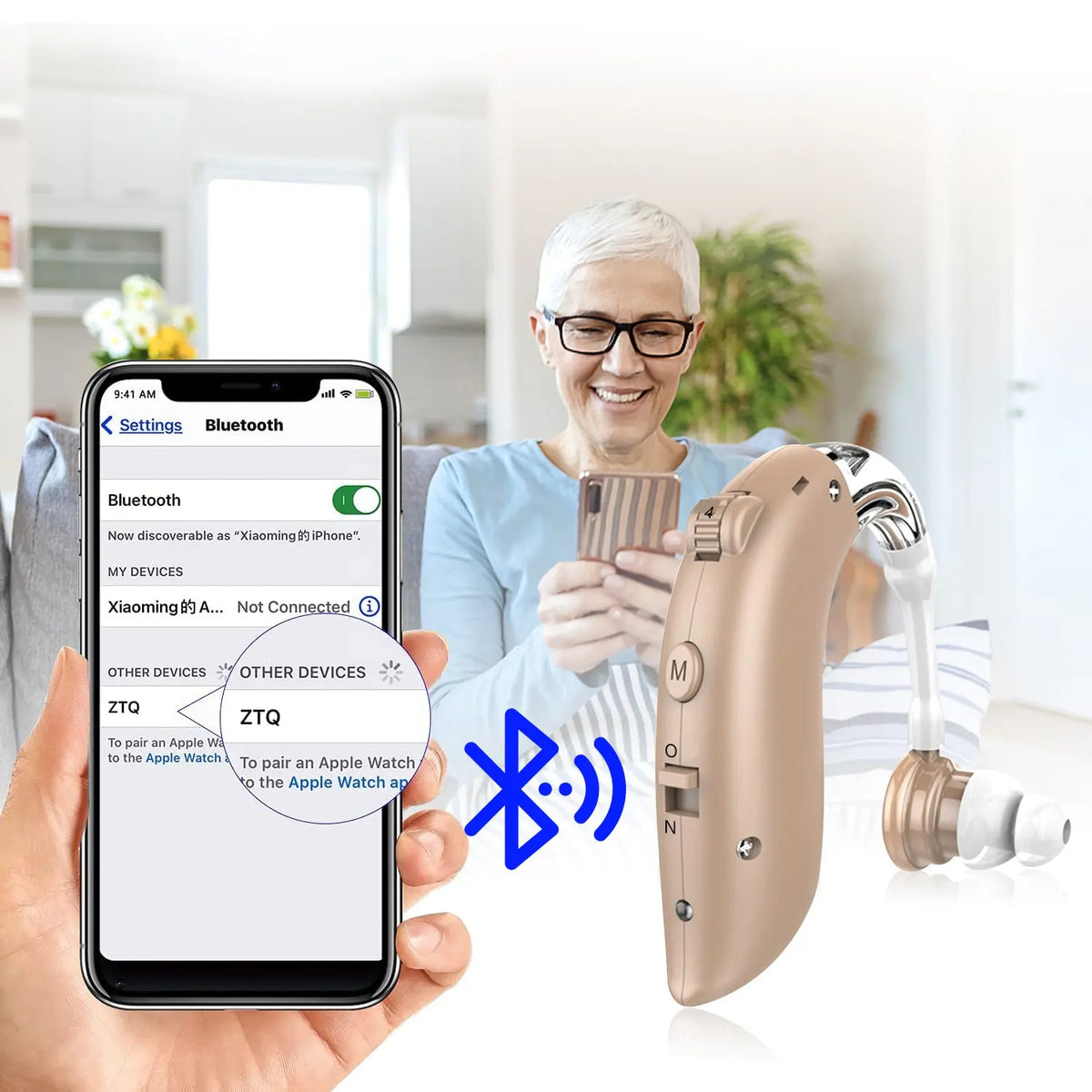 Portable Home Bluetooth Rechargeable Hearing Aid
