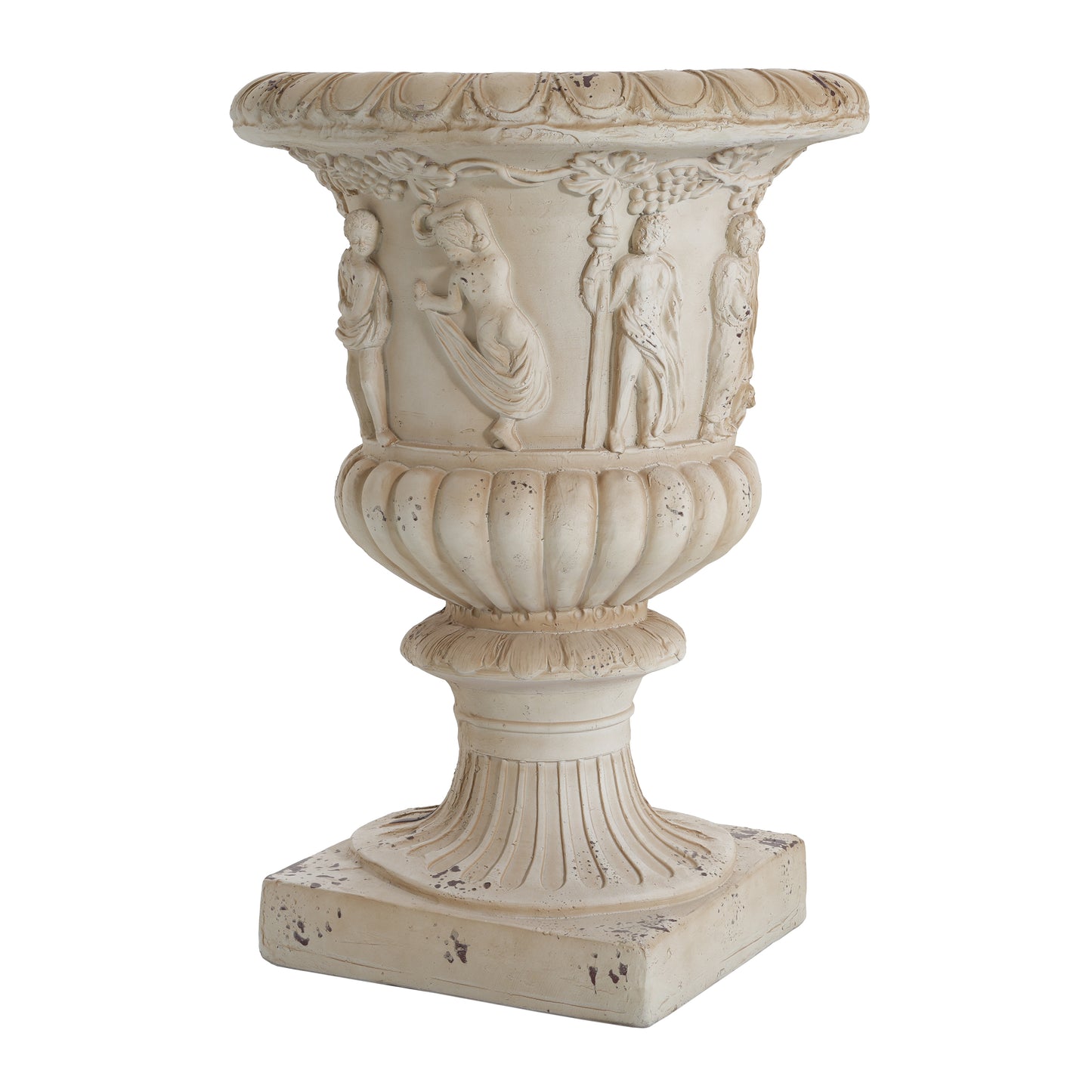MGO Garden Urn, Antique White, 27 H