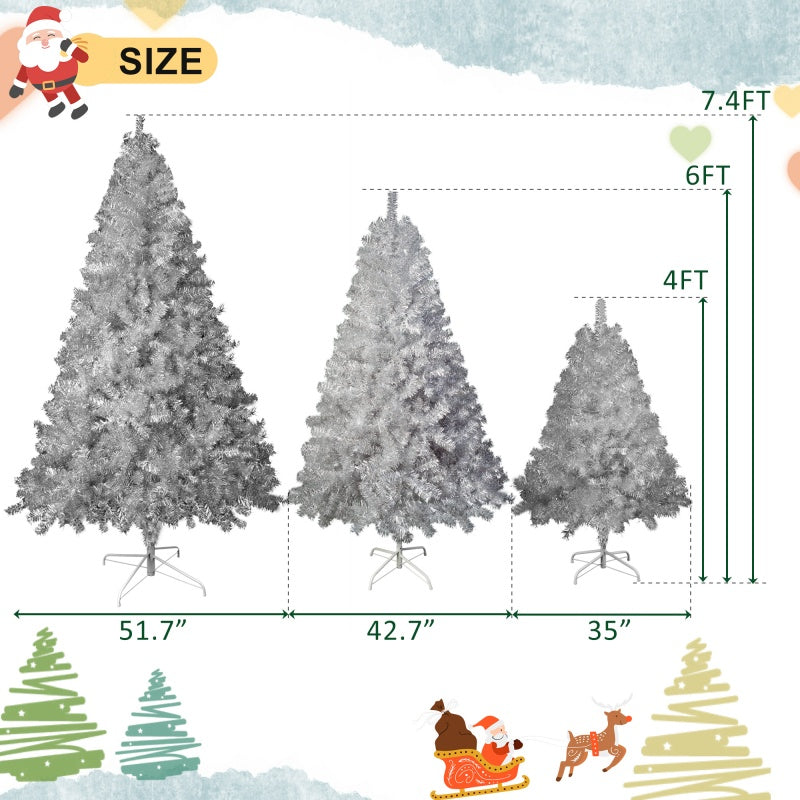 6FT Pre-Lit Artificial Christmas Tree with 300 LED Lights
