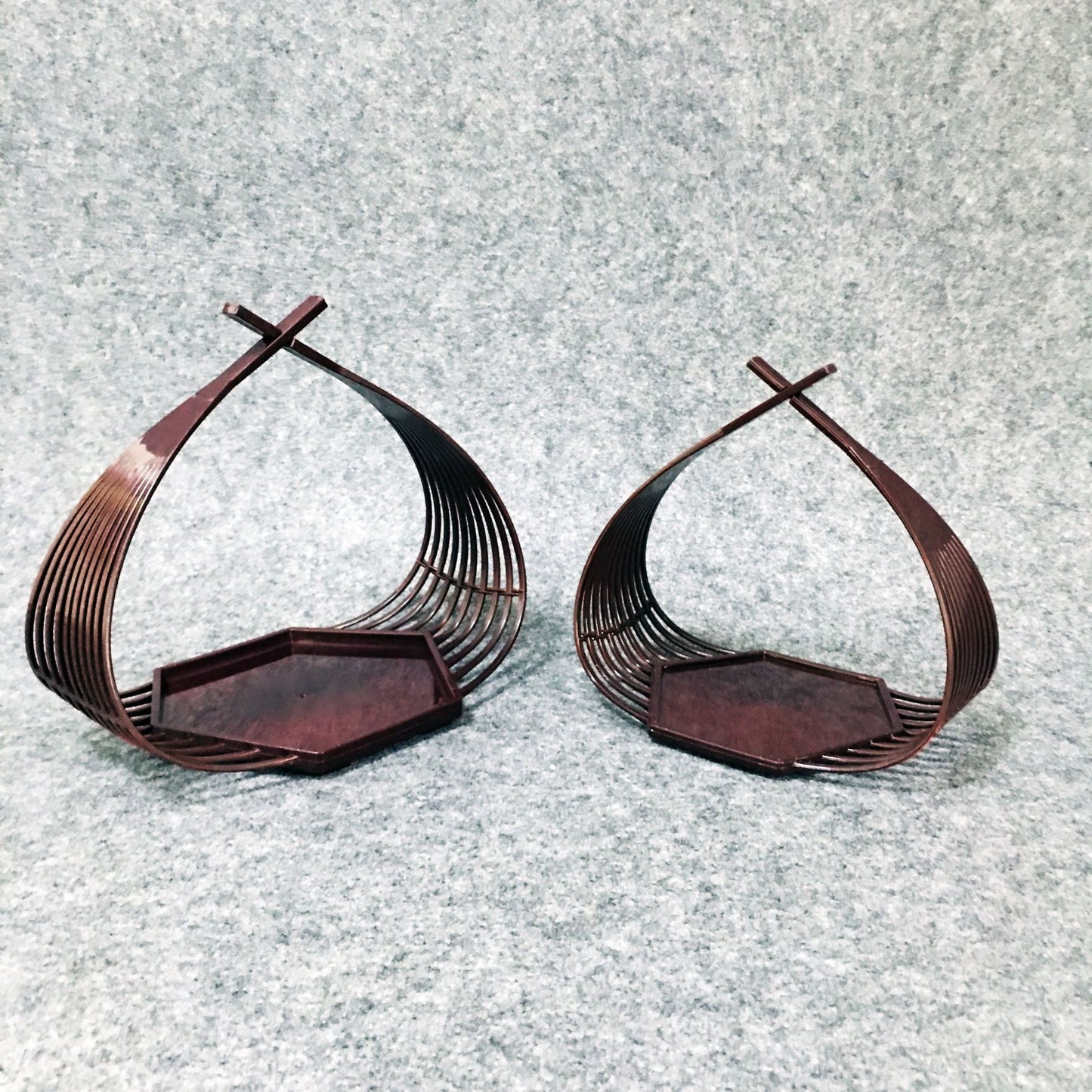Hexagonal Japanese Style Fried Basket Tableware - Dark Red, Small