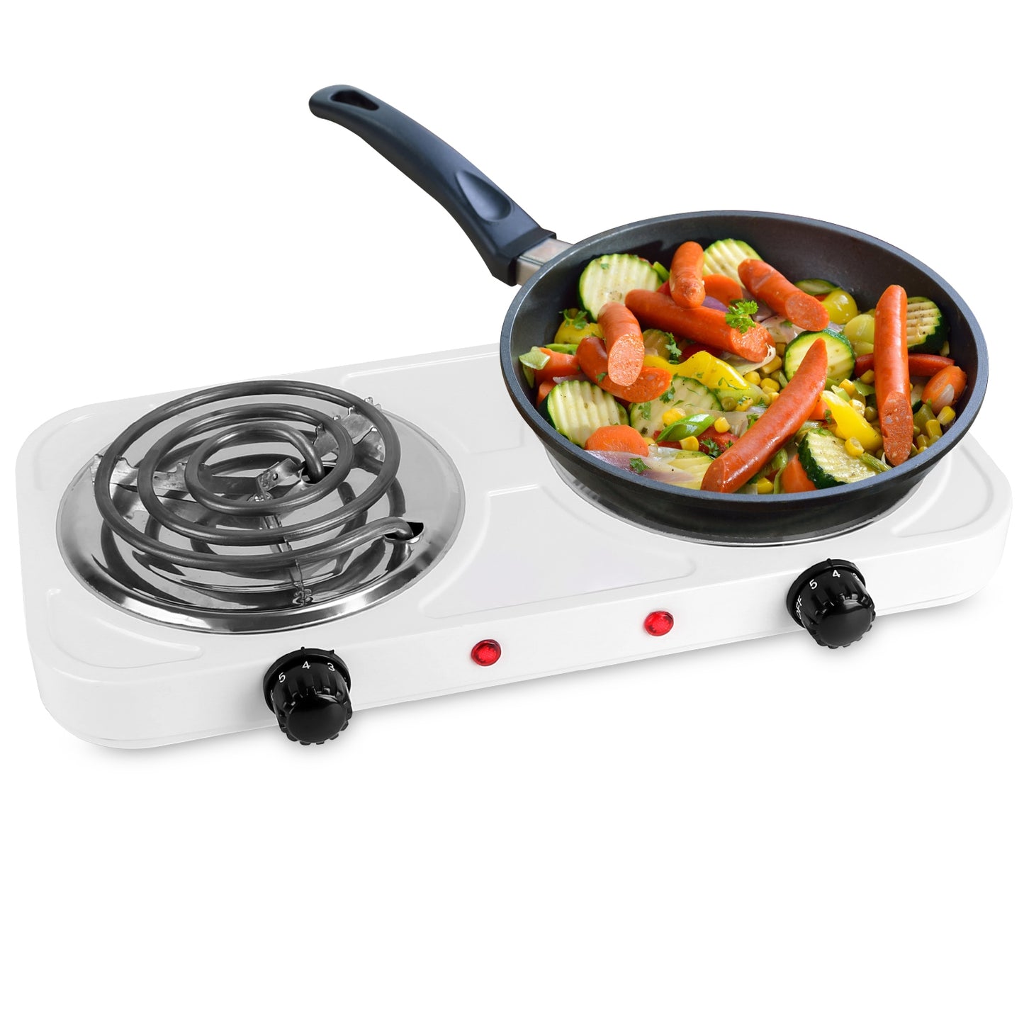 2000W Electric Double Burner Hot Plate - Portable Cooking Stove