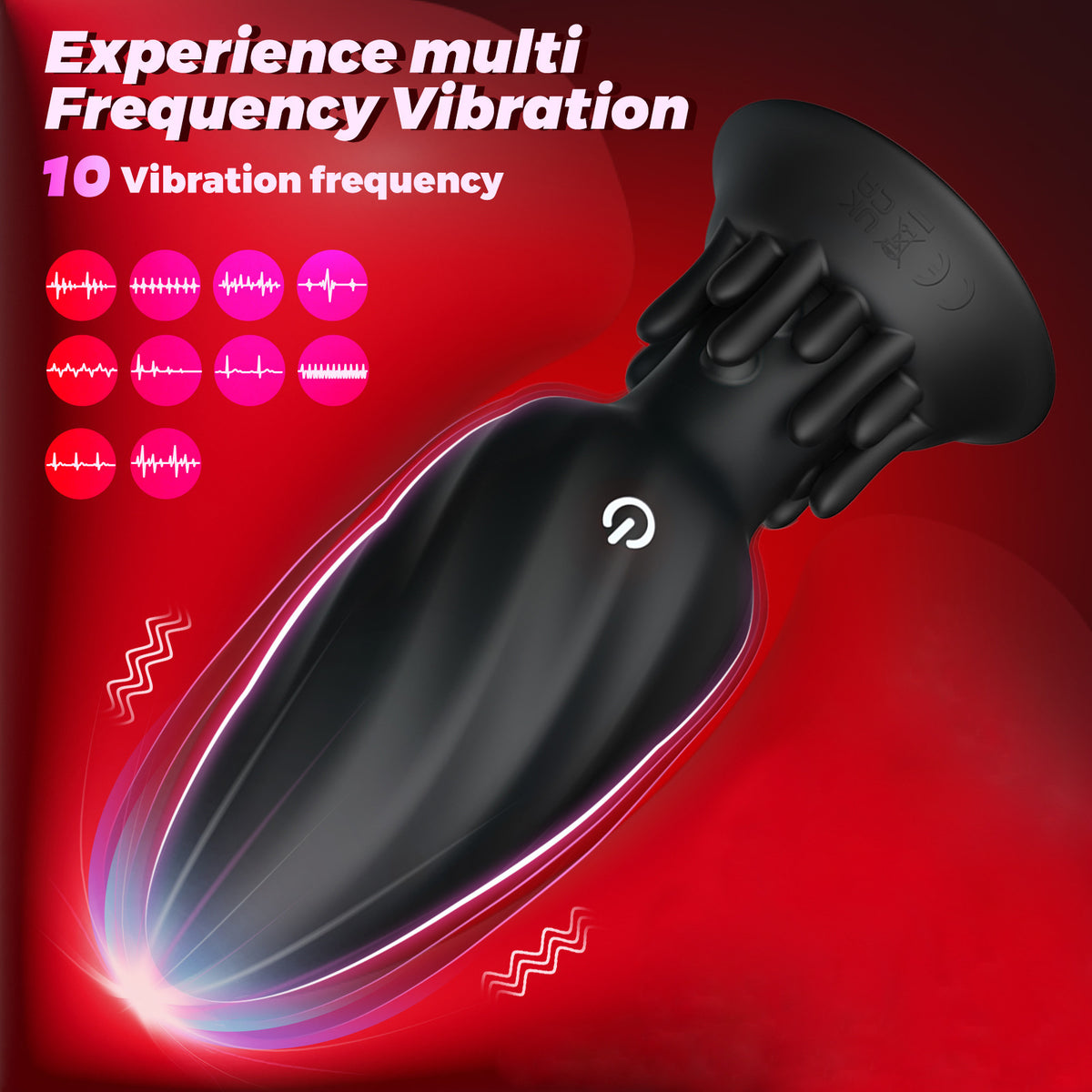Rotating Vibrating Anal Plug with Lamp Wick Base - Adult Wellness Toy