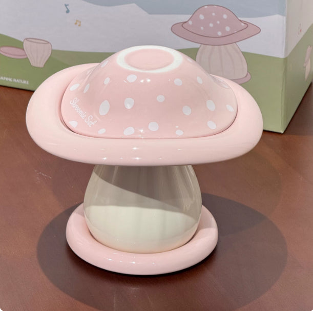 Large Capacity Mushroom Style Ceramic Bowl Set for Kitchen & Dining