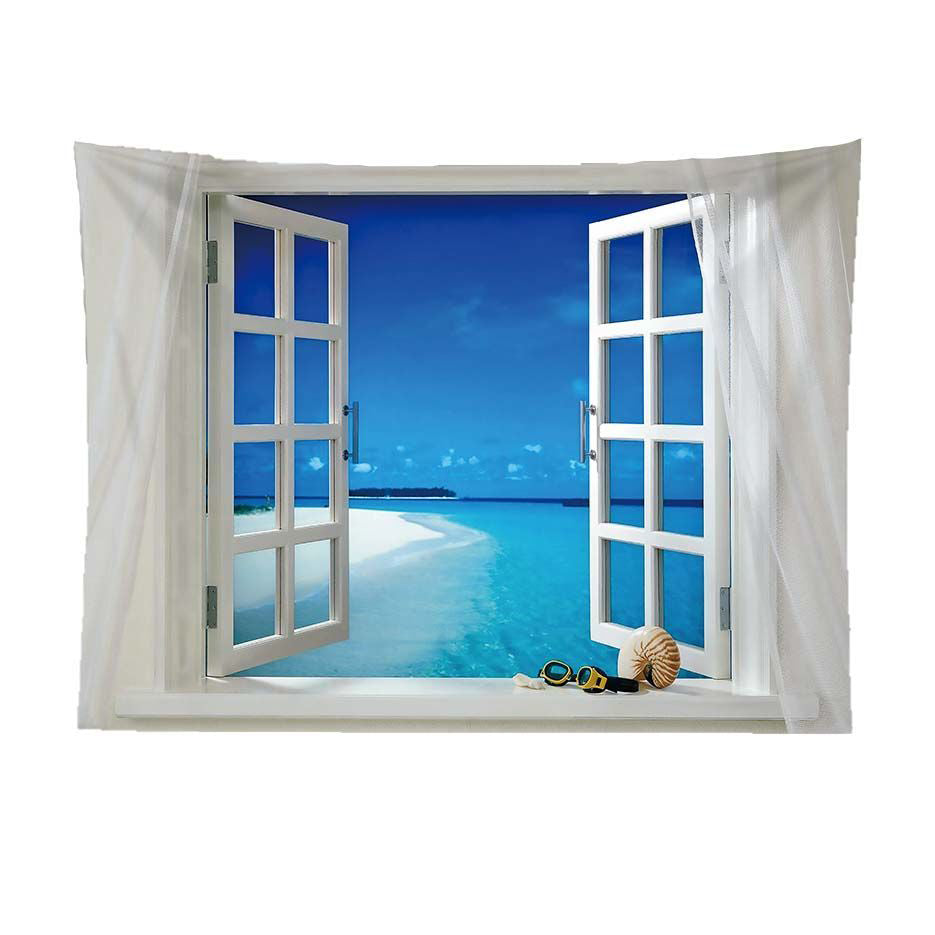 False Window Scenery Background Cloth for Home & Garden Curtains