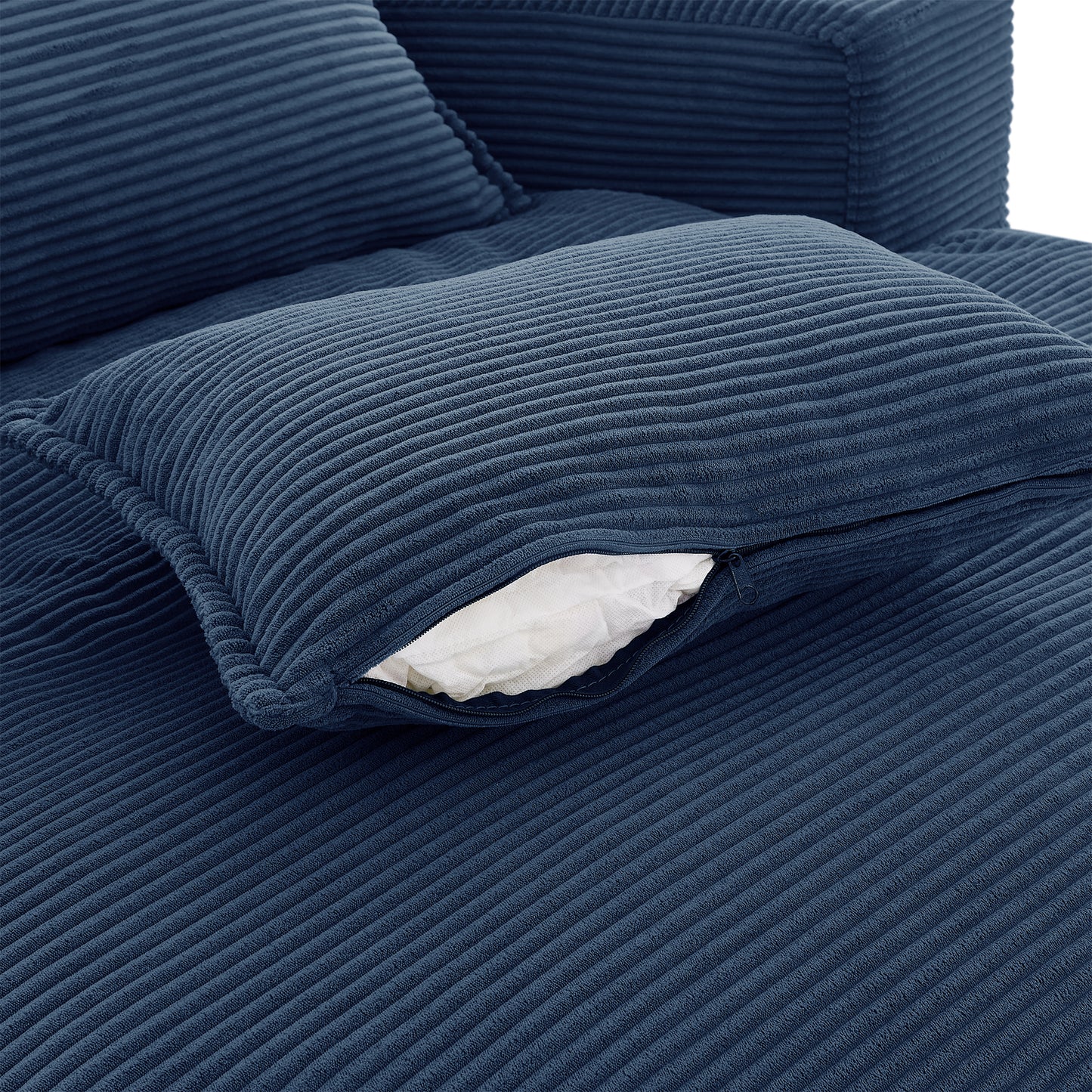 360° Swivel Accent Chair with Dual-Layer Cushion - Blue