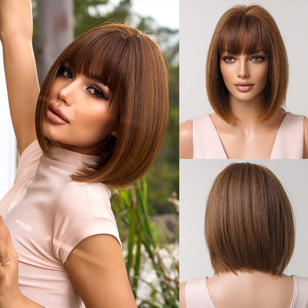 Female Synthetic Wig with Full Headpiece - Multiple Colors, High-Temperature Silk