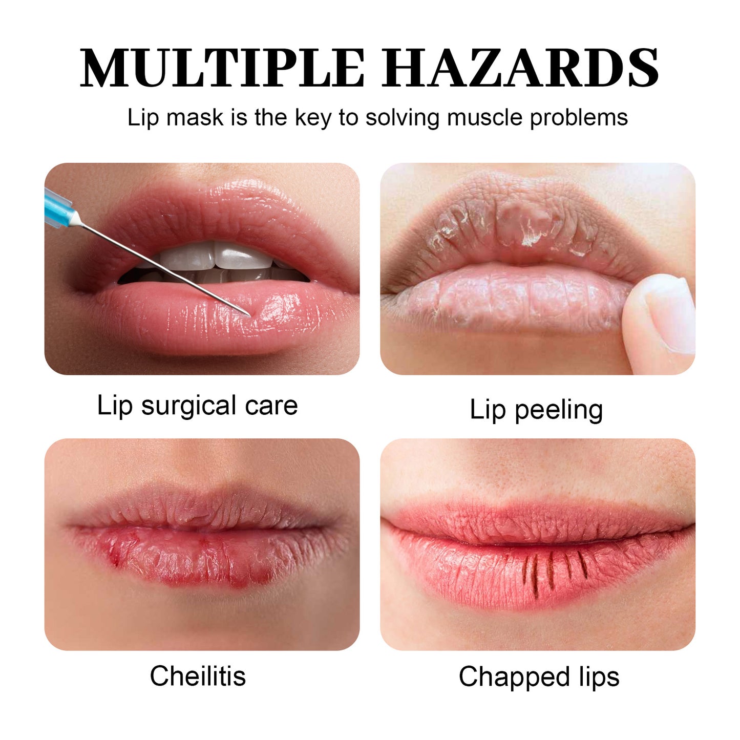 Marine Collagen Lip Mask - Deep Moisturizing & Anti-Wrinkle Treatment (10pc)