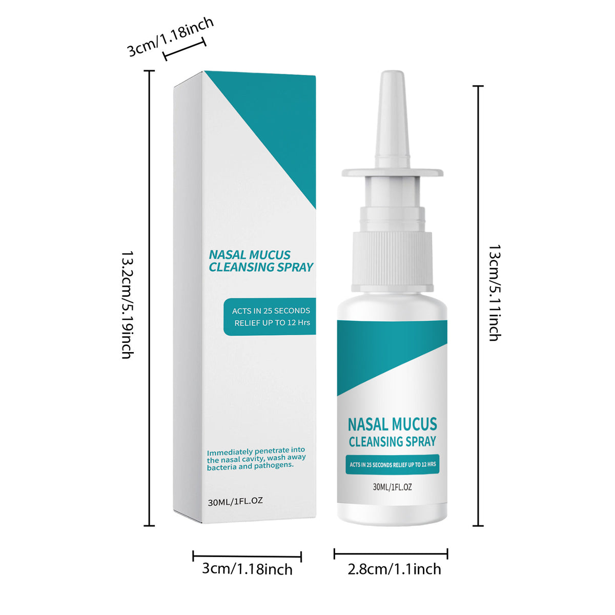 Nasal Mucus Cleaning Spray - 30ml Nasal Irrigation Aid, Aloe & Menthol