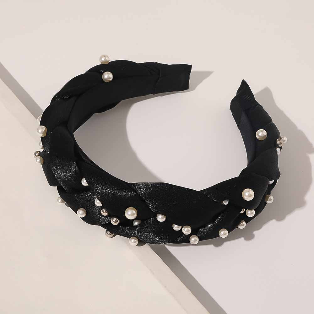 Crossed Knotted Pearl Headband