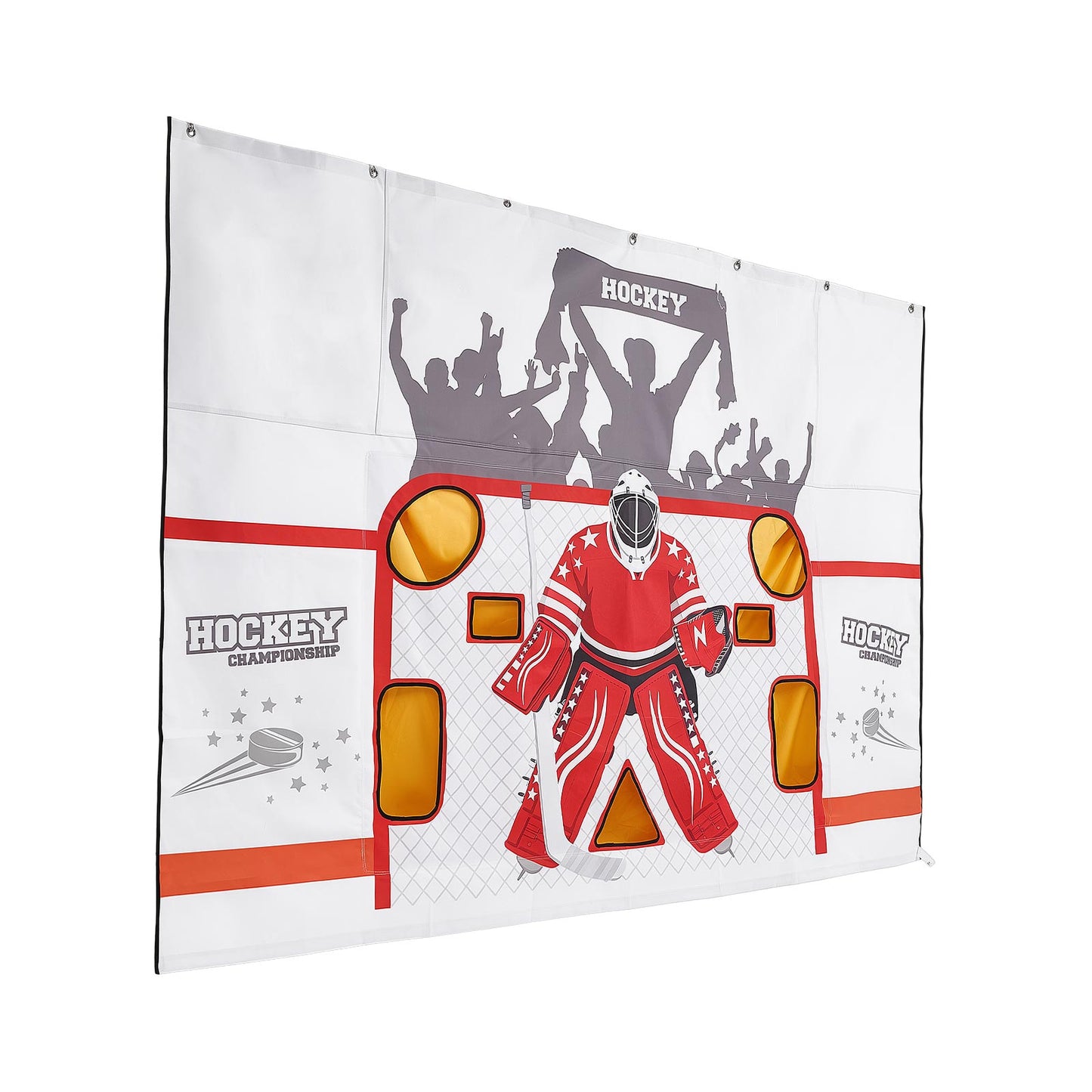 Hockey Shooting Practice Net - Ice Hockey Goal Target with 7 Holes, Easy Setup, Tear-proof Training Equipment