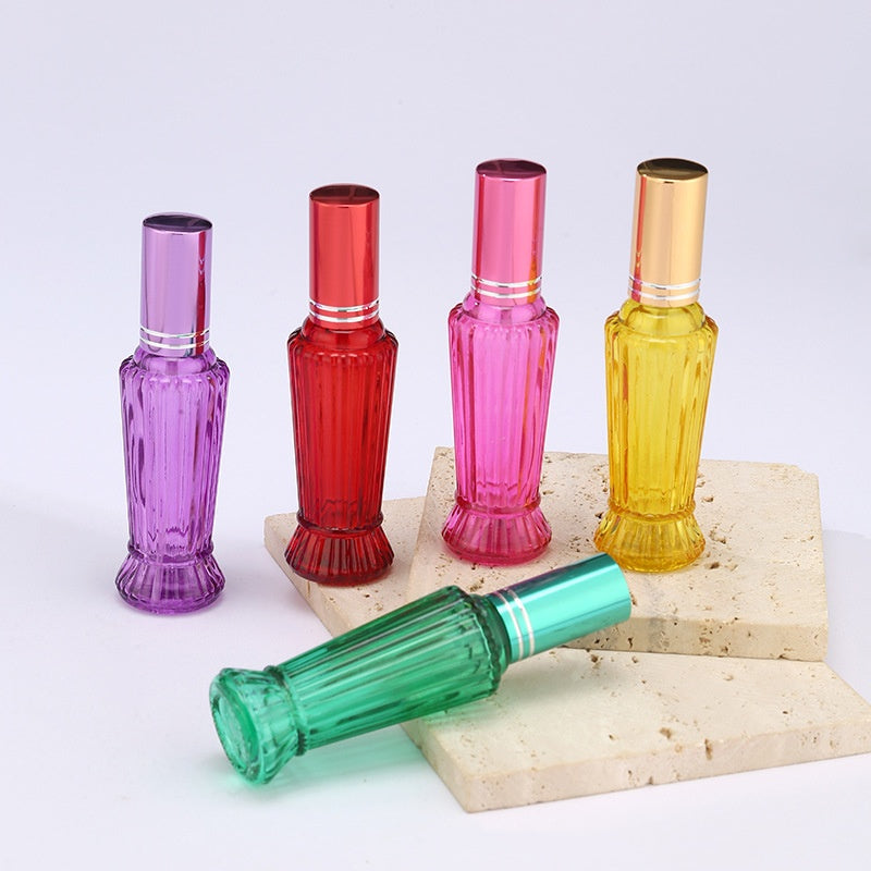 Decorative Glass Perfume Spray Bottles with Fire Extinguisher Design - 15ml Color Variants