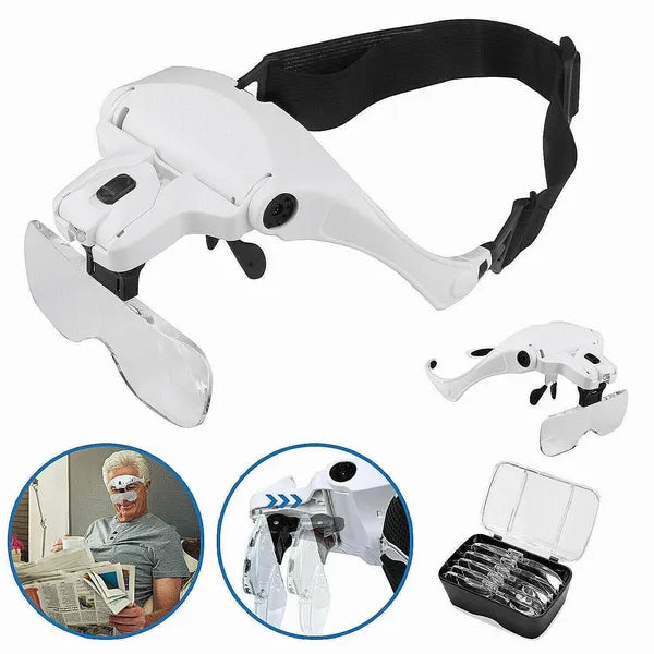 Adjustable LED Headband Magnifying Glass with 5 Lens Magnifications