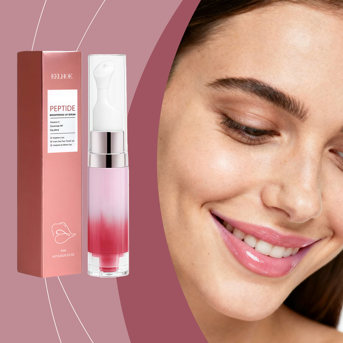 Lip Brightening Moisturizer - Nourishing Lip Essence 6.5g Pink Box