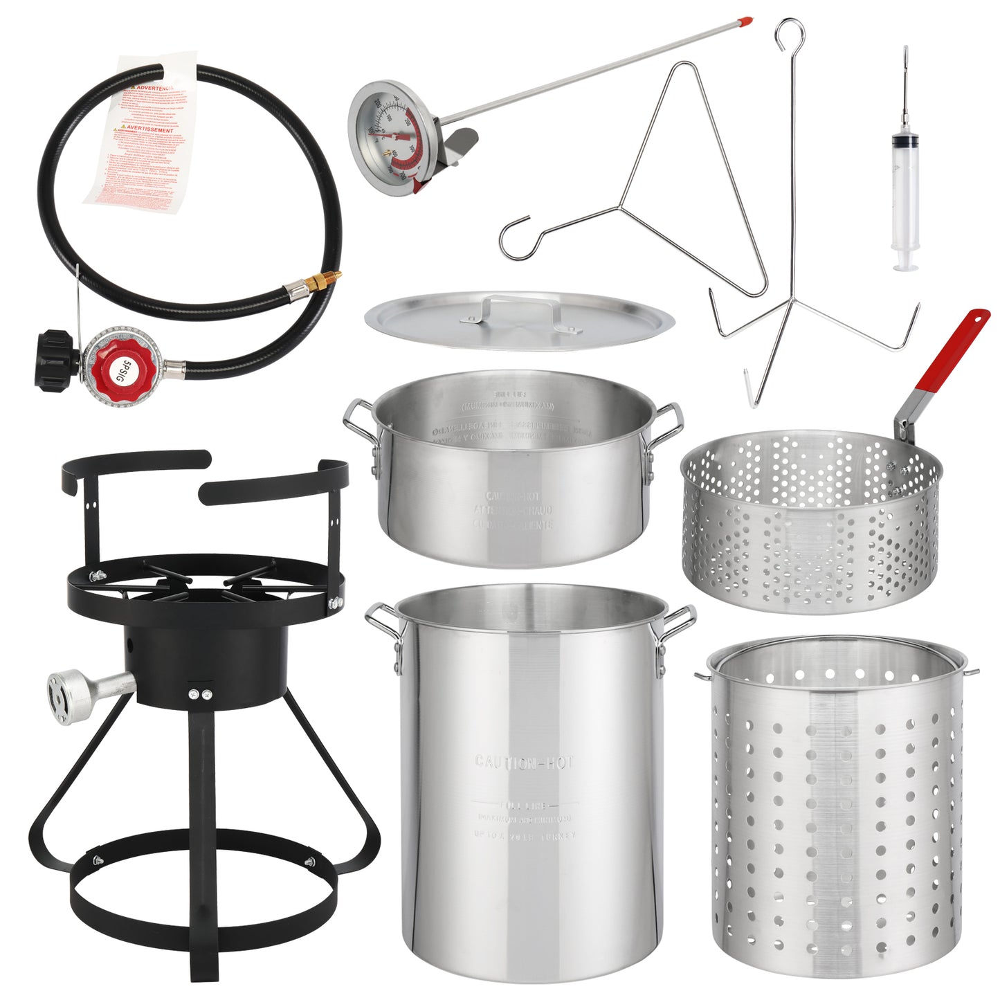 30QT Turkey Fryer & 10QT Fish Pot Set - Outdoor Cooking