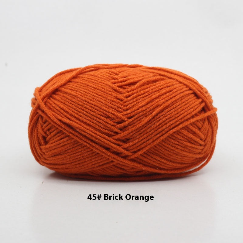 Four-Strand Milk Cotton Crochet Yarn Balls for Craft Projects - Multiple Colors
