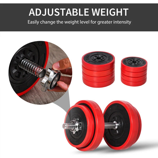 Adjustable 44lbs Dumbbell and Barbell Weight Set for Home Gym