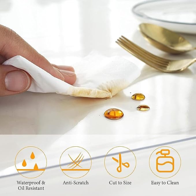1.5mm Thick Clear Table Protector Mat for Dining Tables
