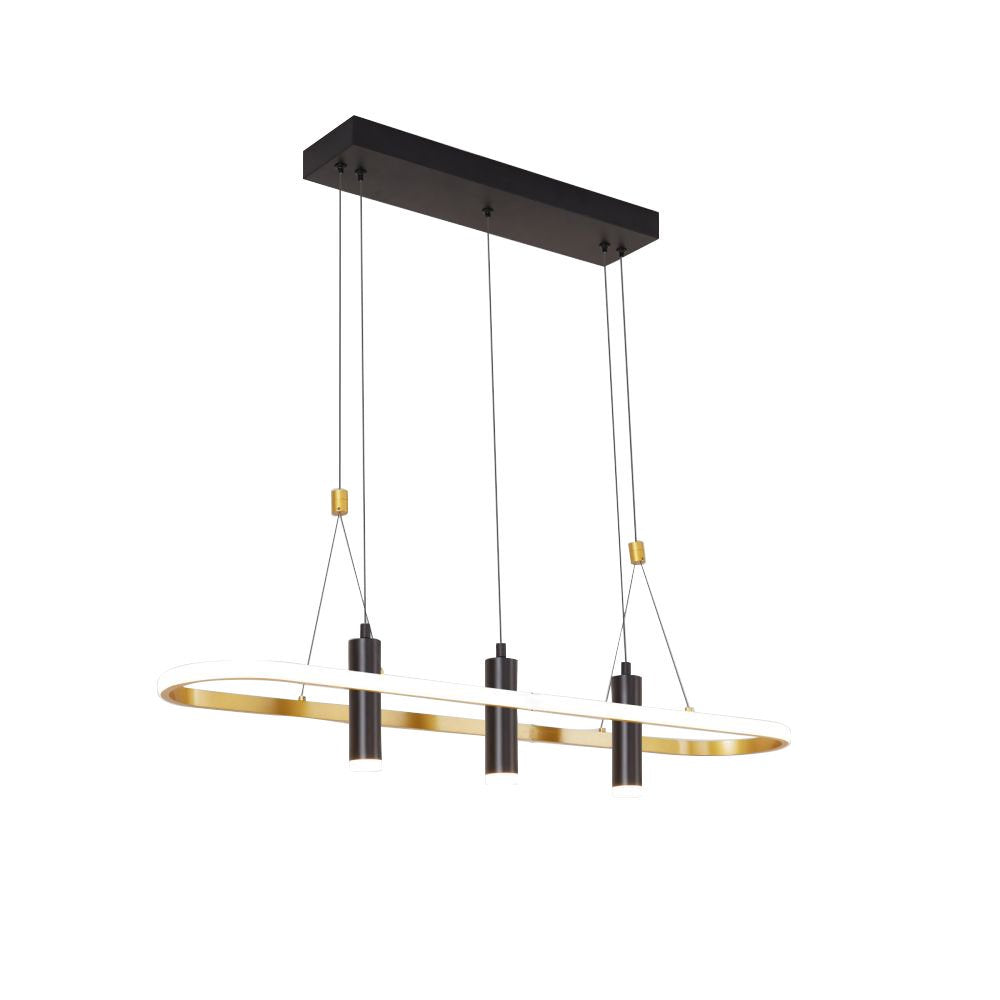 Dimmable LED Pendant Light 4-Light Black Gold Modern Kitchen Fixture