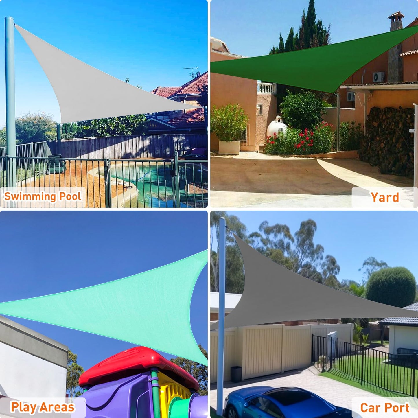 12x12ft Garden Sunshade Sail UV Block Waterproof Shade Cloth with Multiple Colors